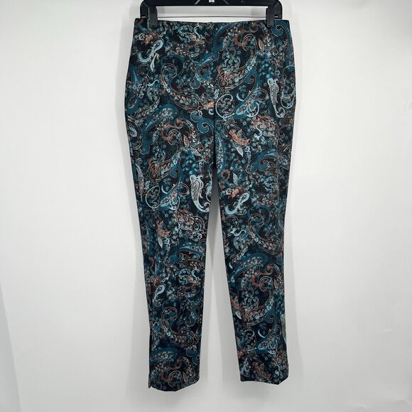 Chicos Fabulously Slimming Ankle Pull On Pants 31”  Paisley Hippie Boho Festival - Picture 1 of 11